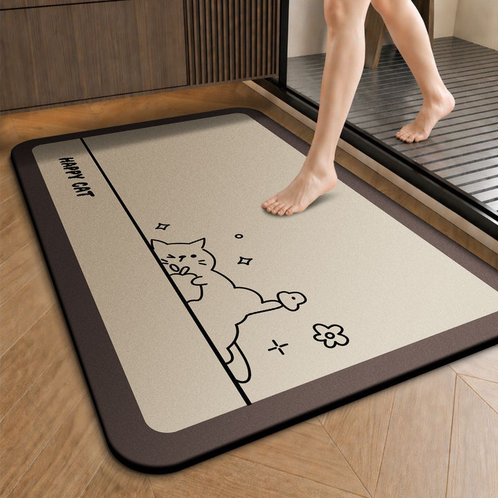Funny Cartoon Cat-Themed Anti-Slip Bath Mat