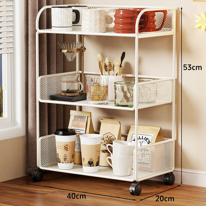 Compact Perforated Metal Tiered Countertop Pantry Organizer