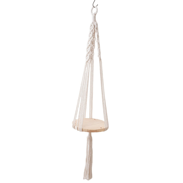 Macramé Hanging Wooden Shelf