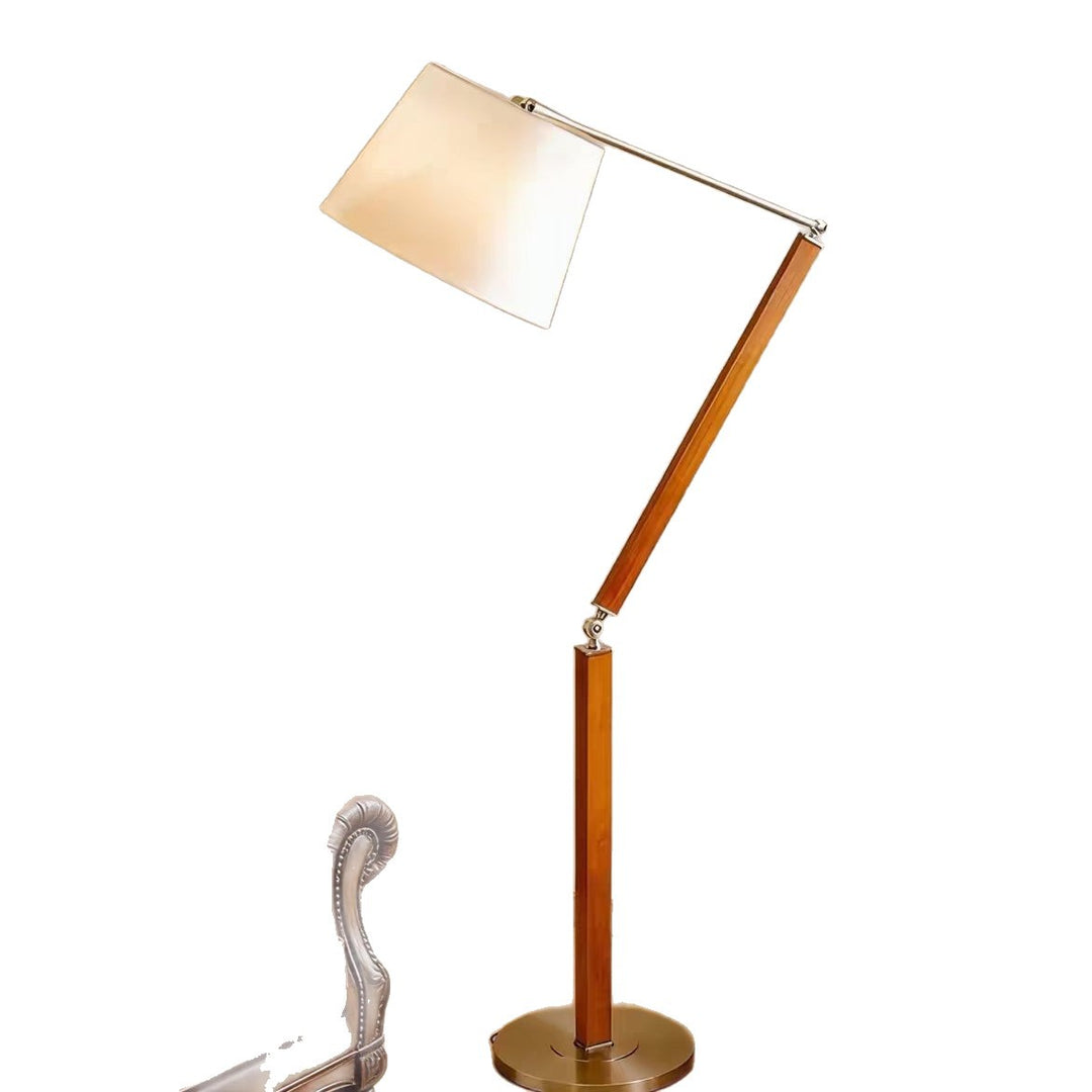 Adjustable wooden arch floor lamp