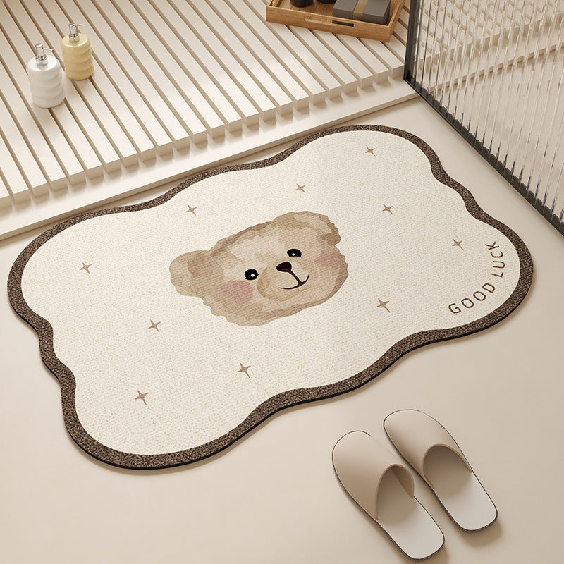 Playful Pet-Themed Absorbent Mat