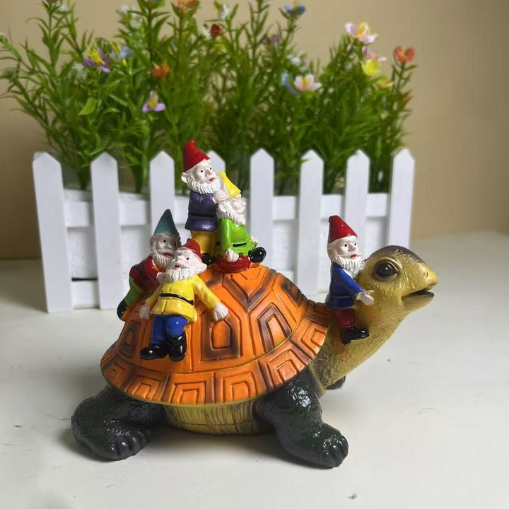Garden Gnome Turtle Figurine