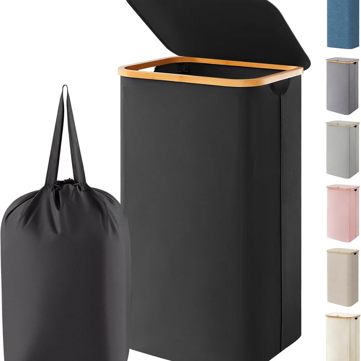 Elegant laundry bin with removable lid and inner bag