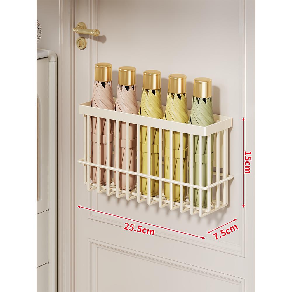 Wall-Mounted Metal Umbrella Organizer for Collapsible Umbrellas