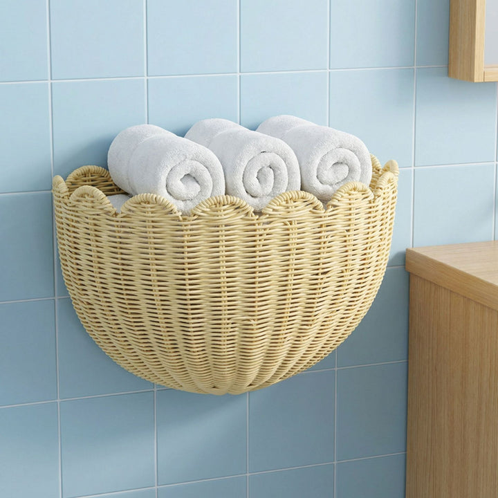 Wall basket for towels