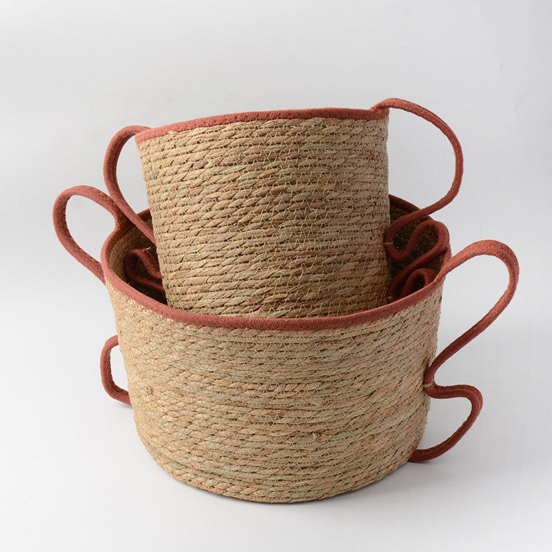 Handwoven Decorative Basket Made of Natural Materials