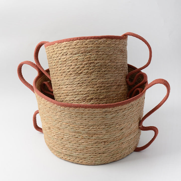 Handwoven Decorative Basket Made of Natural Materials