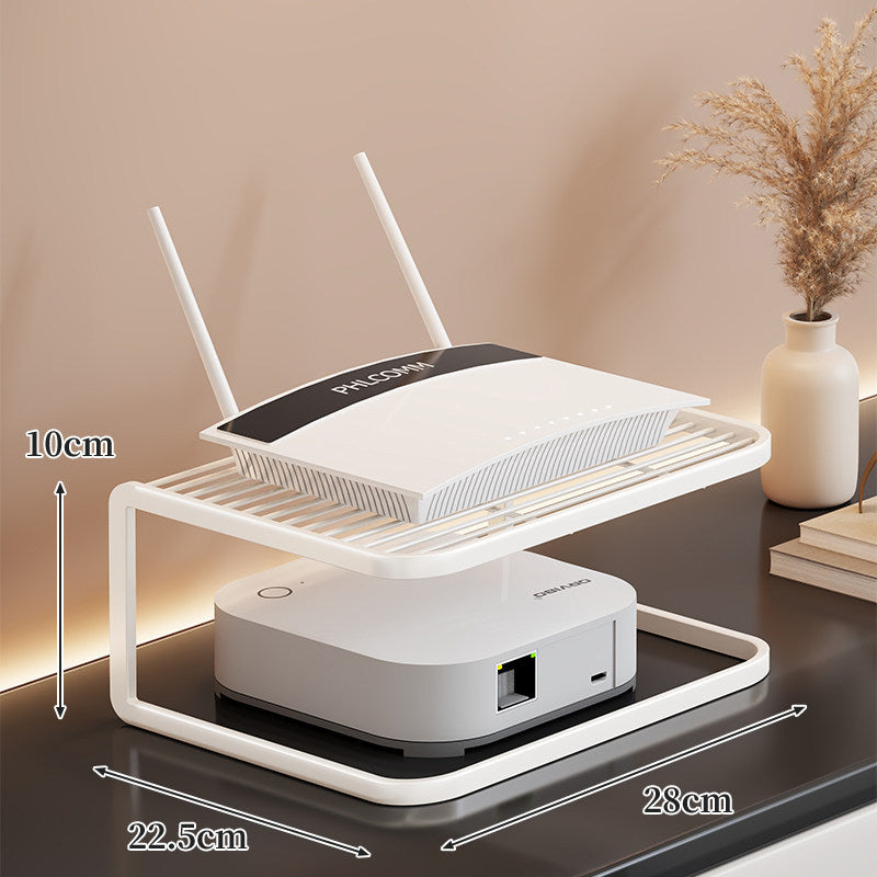 Ventilated Desktop Router and Modem Stand Organizer