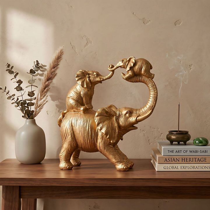 Decorative Elephant Figurine for Shelf Display