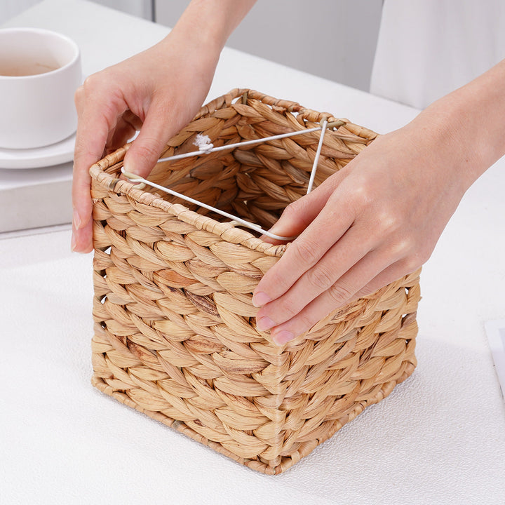 Natural Fiber Cube Storage Basket