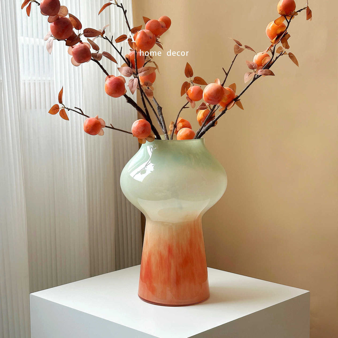 Hand-blown Ombre Art Glass Table Vase