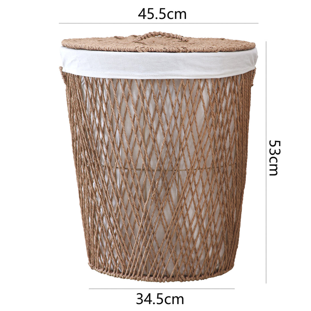 Decorative laundry basket with lid