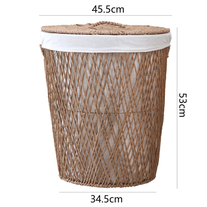 Decorative laundry basket with lid