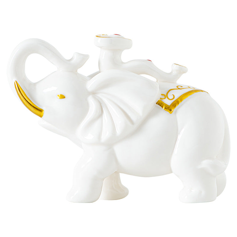 Elegant elephant figure made of high-quality ceramic