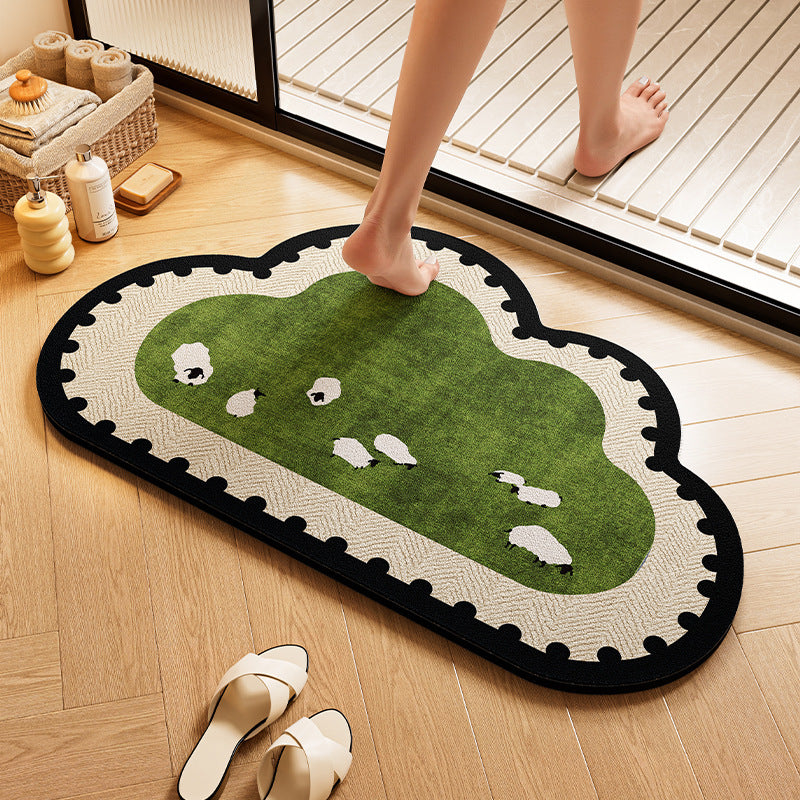 Playful Dog-Themed Bath Rug