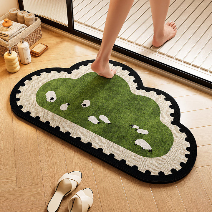 Playful Dog-Themed Bath Rug