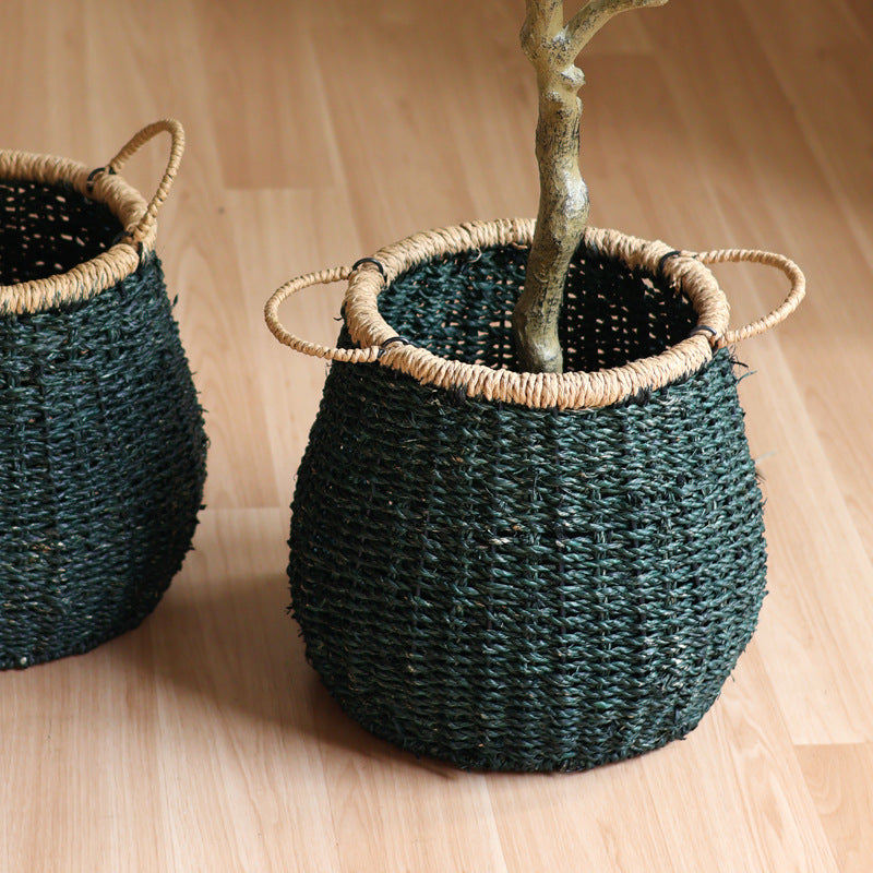Handcrafted storage basket with natural details
