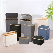 Elegant laundry bin with removable lid and inner bag