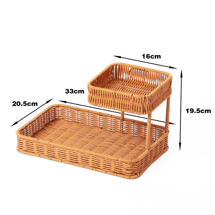 Multi-Tiered Wicker Organization Tray