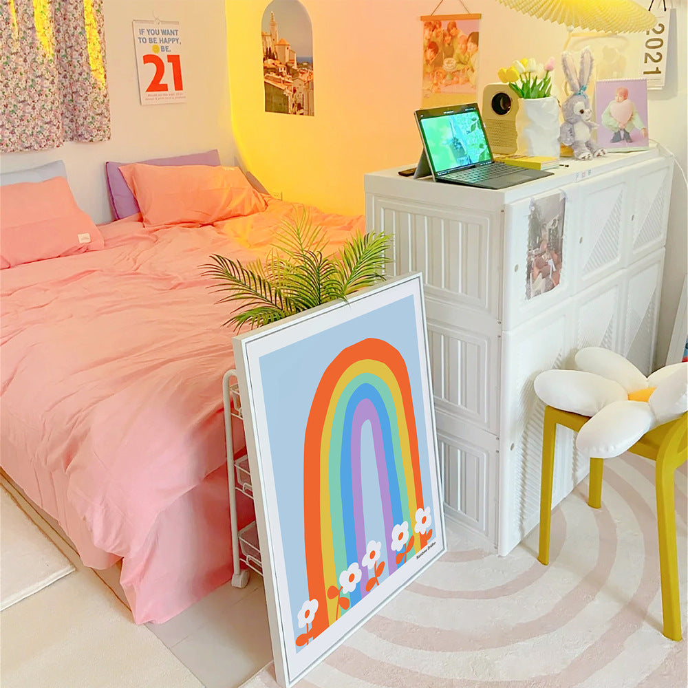 Cute Cartoon Pet-Themed Framed Wall Art