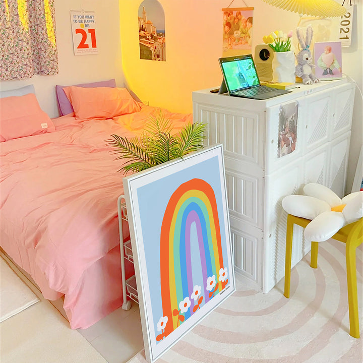 Cute Cartoon Pet-Themed Framed Wall Art