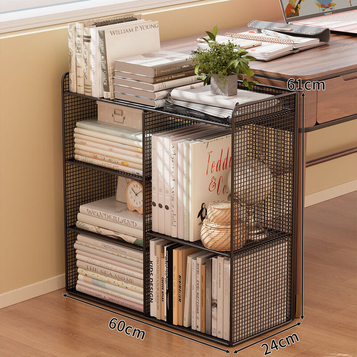 Modern Wire Grid Bookshelf Organizer