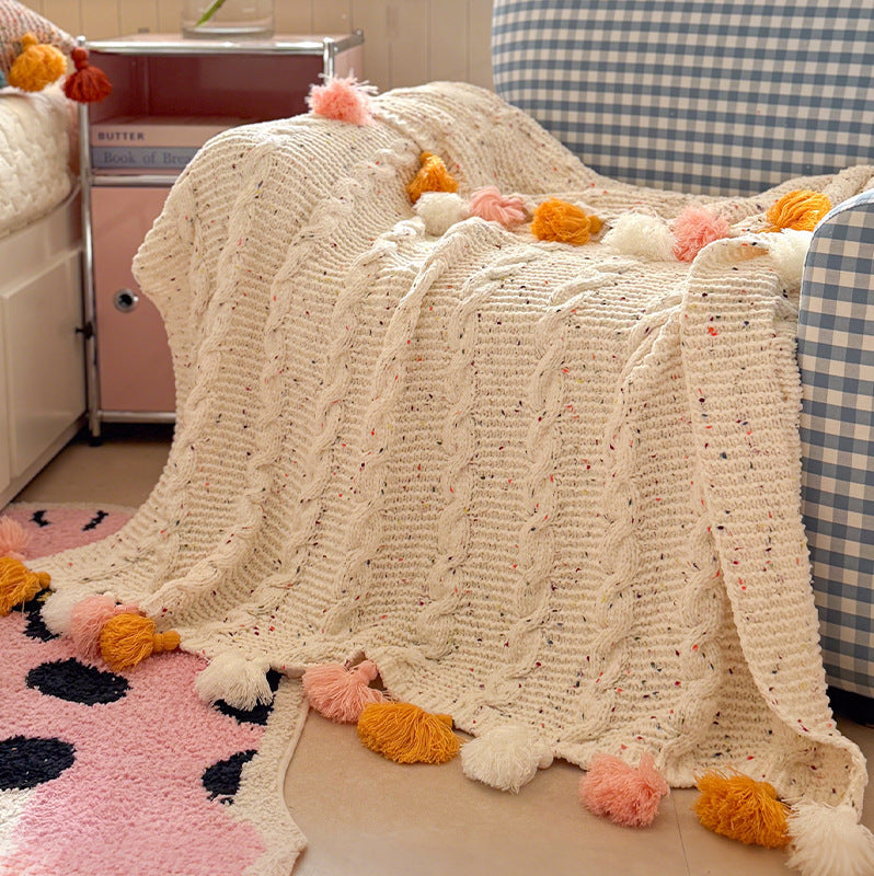 Cozy Knitted Decorative Throw Blanket