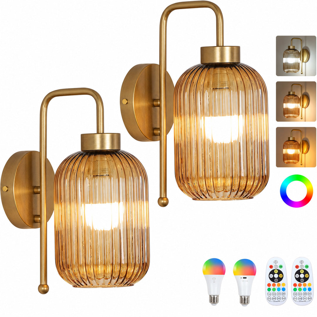 Elegant Glass Wall Lamp with Adjustable Lighting