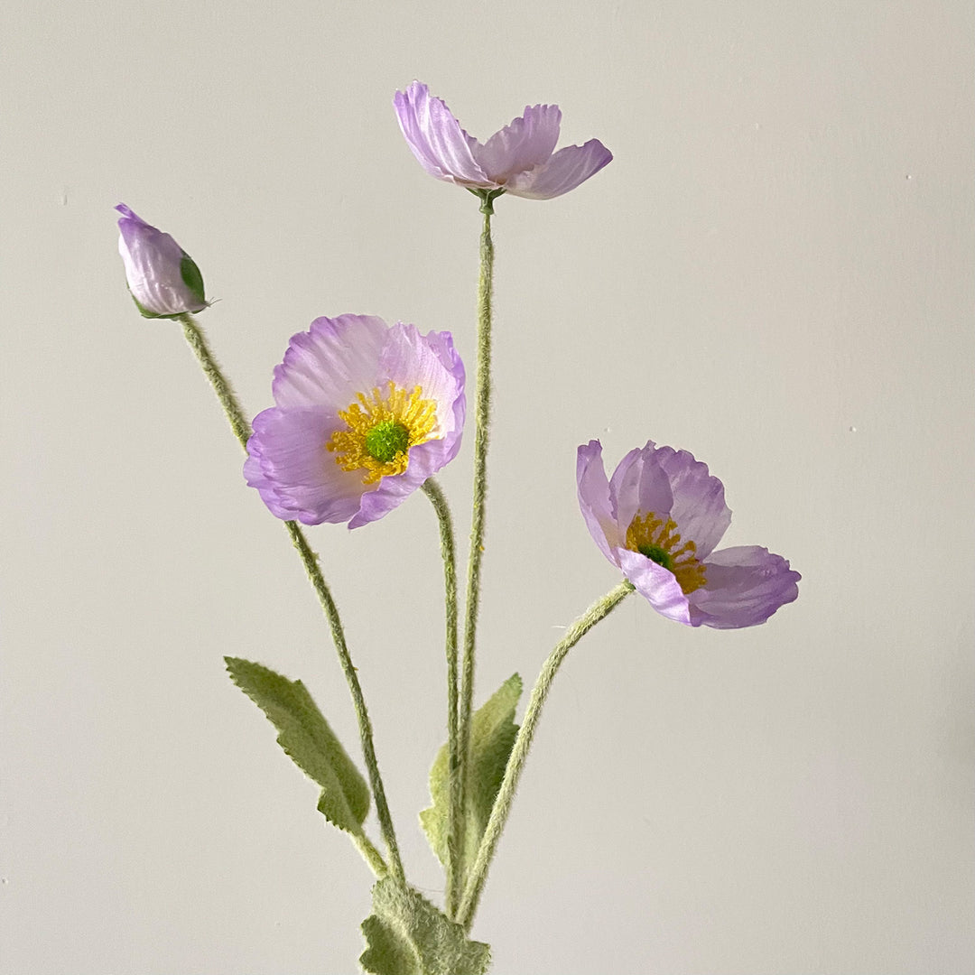 Lifelike Artificial Poppy Stem Arrangement