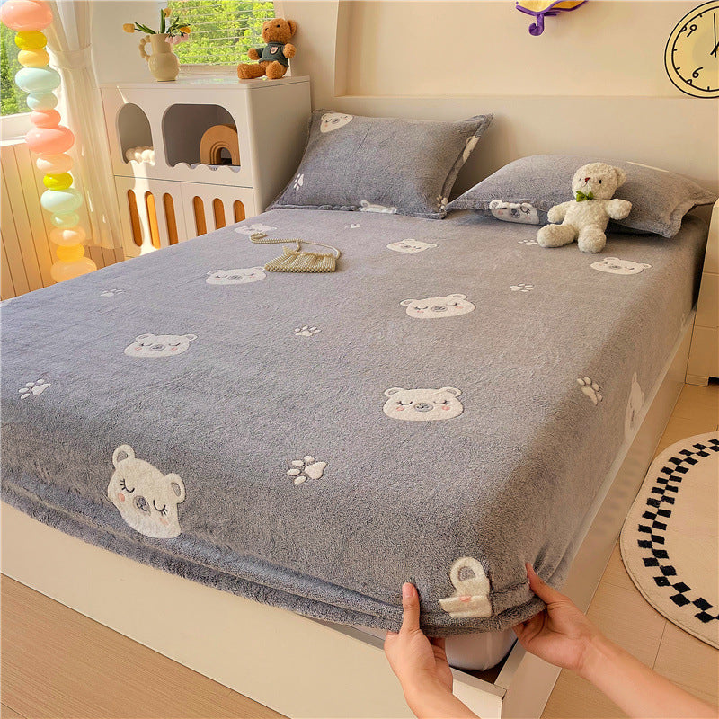 Soft Plush Cartoon-Themed Bedspread