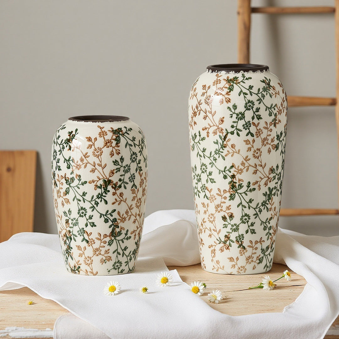 Floral ceramic vase