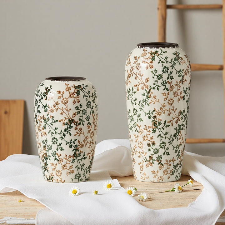 Floral ceramic vase