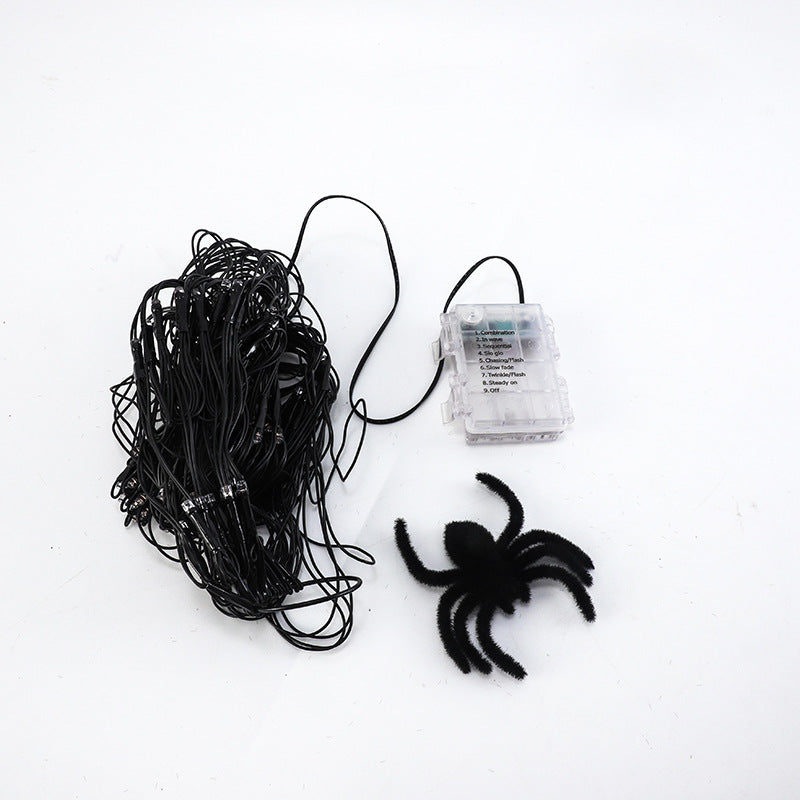 Spiderweb LED Halloween Wall Light Decoration with Artificial Spider