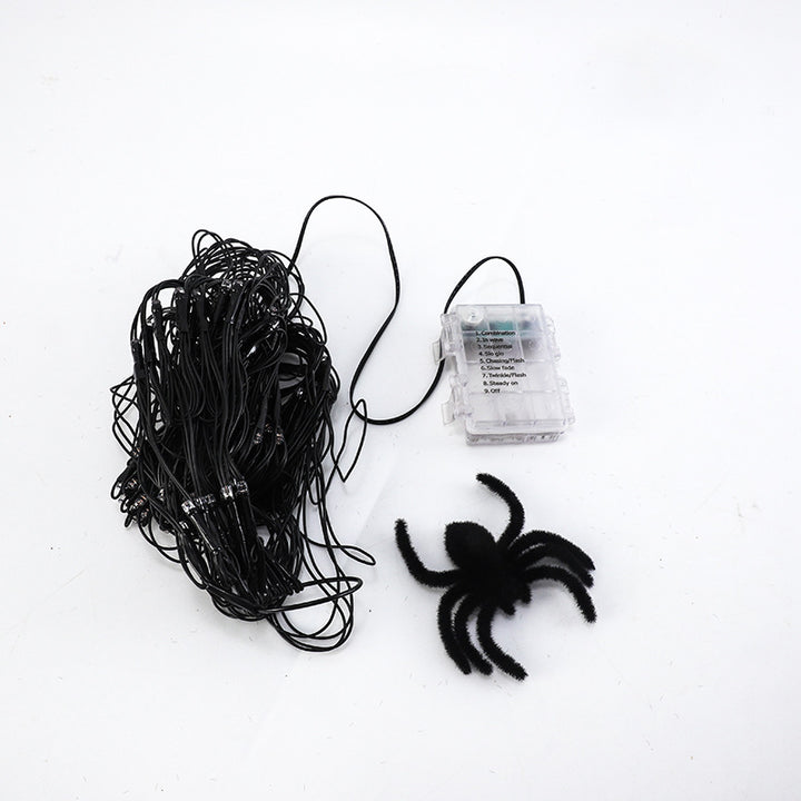 Spiderweb LED Halloween Wall Light Decoration with Artificial Spider
