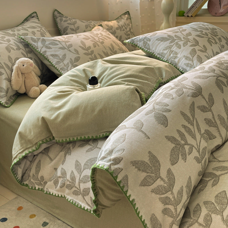Textured Geometric Pattern Bedding Set