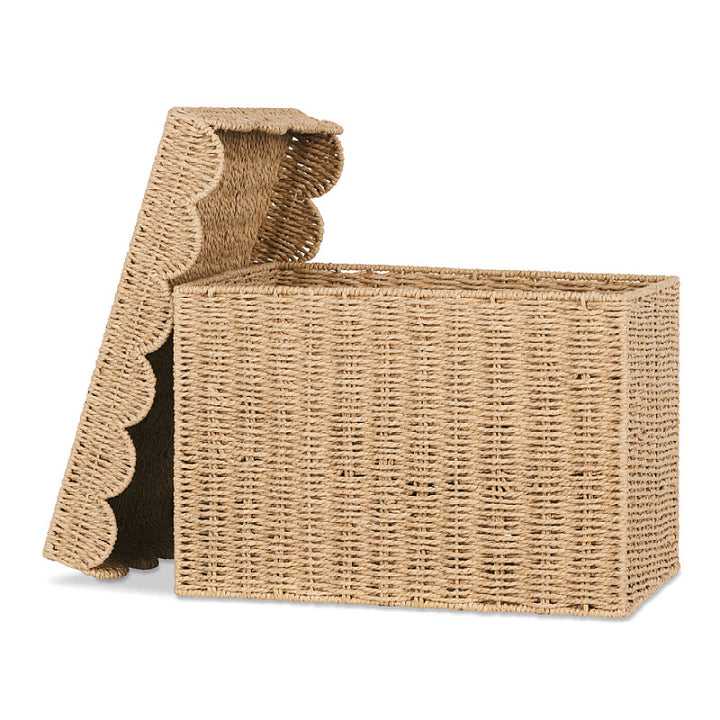 Playful storage basket with lid