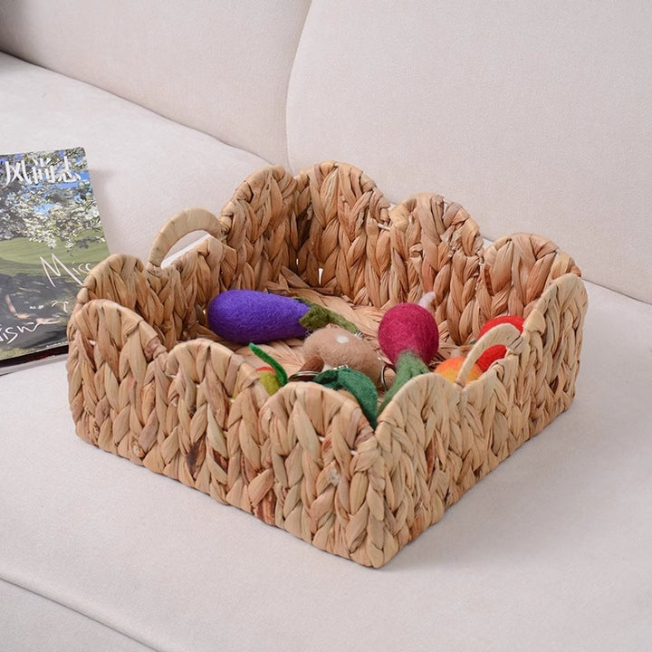 Decorative Storage Basket Made of Woven Natural Material