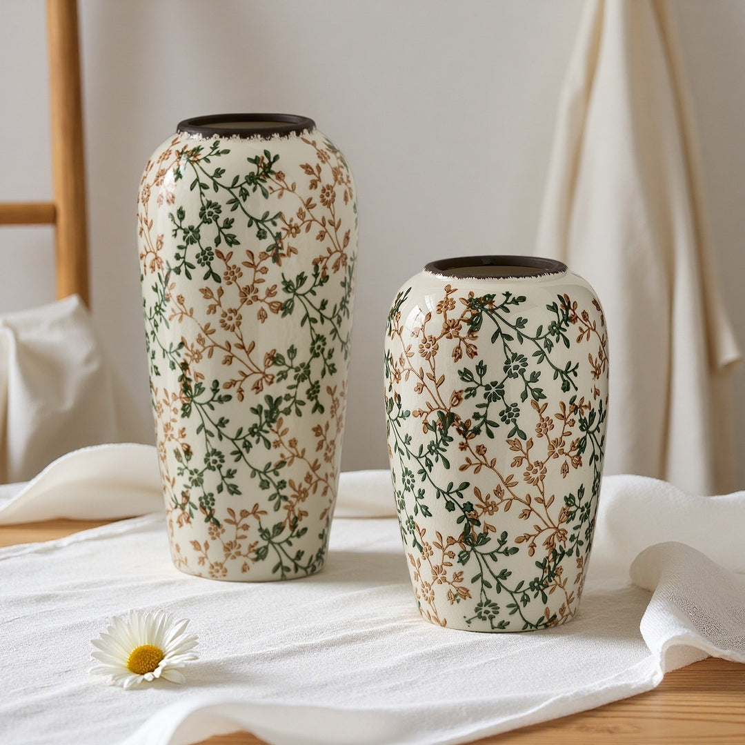 Floral ceramic vase