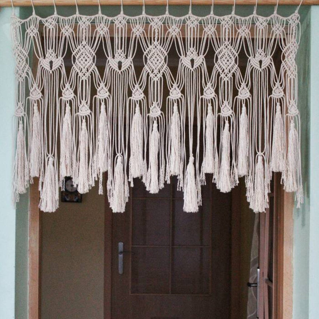 Macrame Curtain with Decorative Fringe
