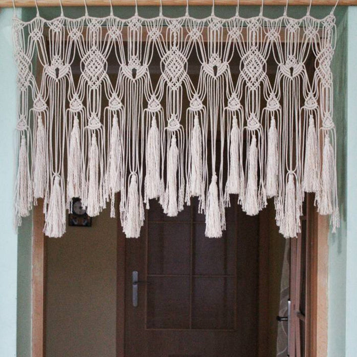 Macrame Curtain with Decorative Fringe