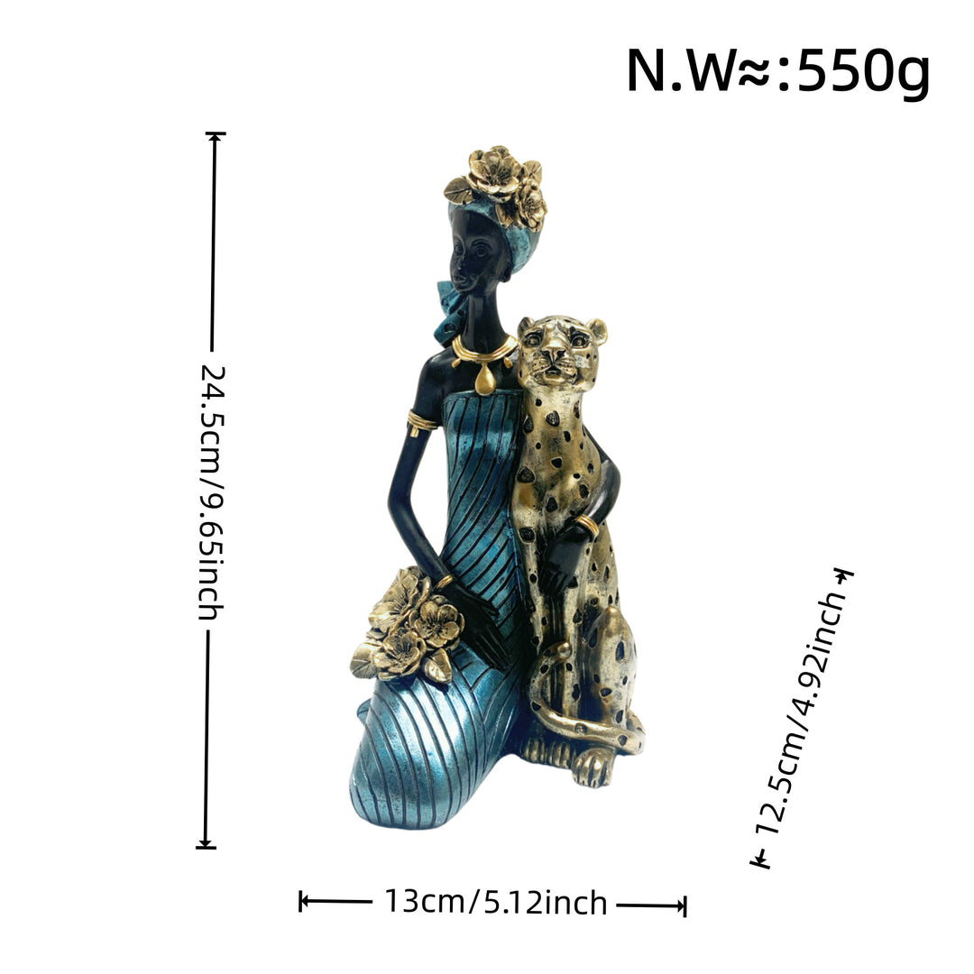 Elegant sculpture with leopard