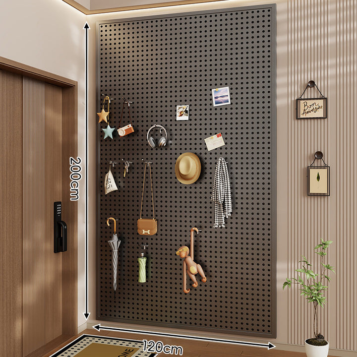 Wall-Mounted Perforated Pegboard Organizer Panel Large Square with Modular Hooks and Accessories