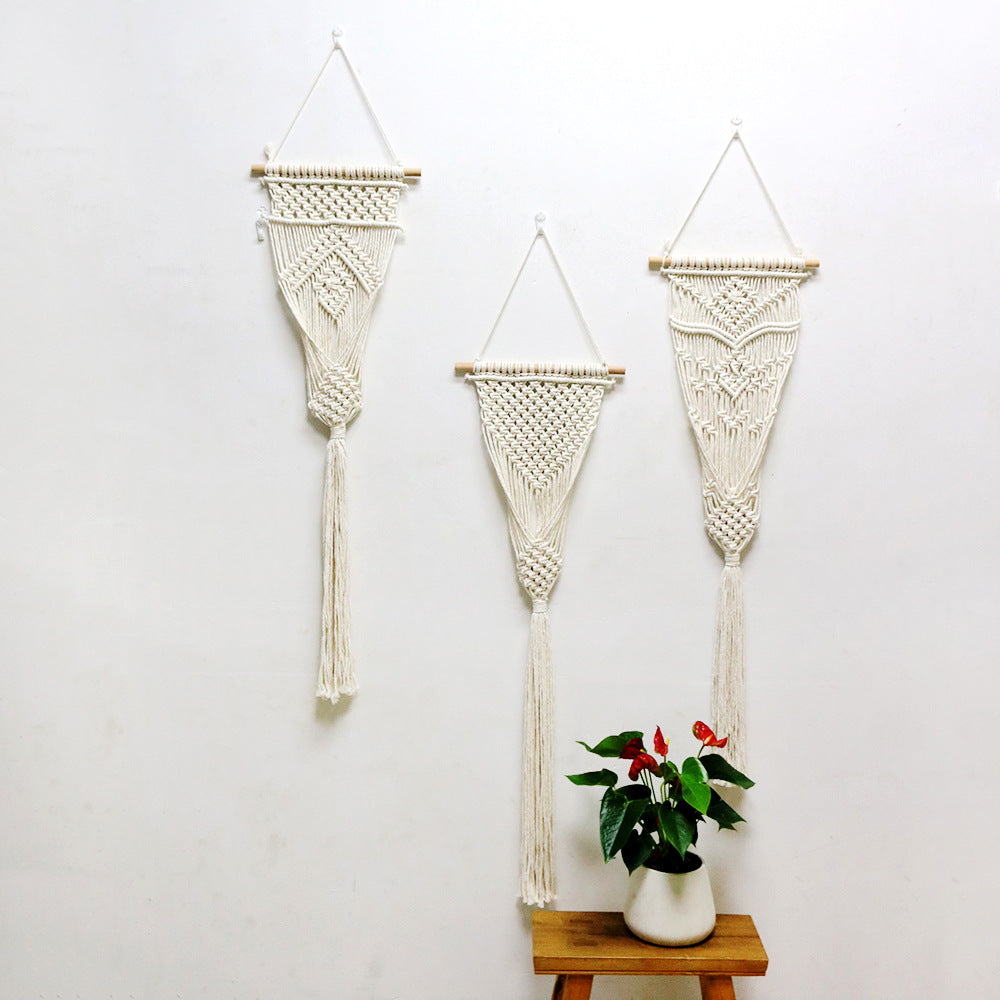 Decorative macrame wall hanging with artistic design