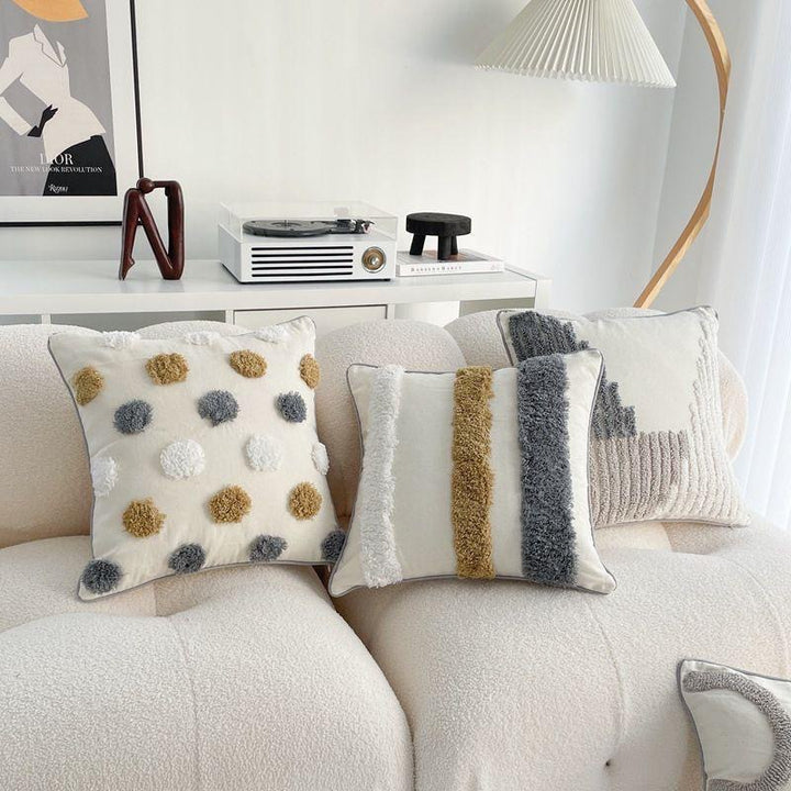 Textured Geometric Pattern Throw Pillow for Home Decor