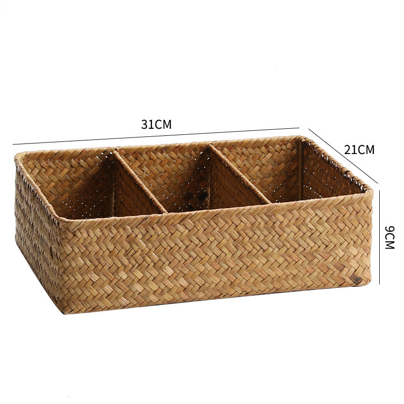 Handwoven Bamboo Storage Organizer Basket