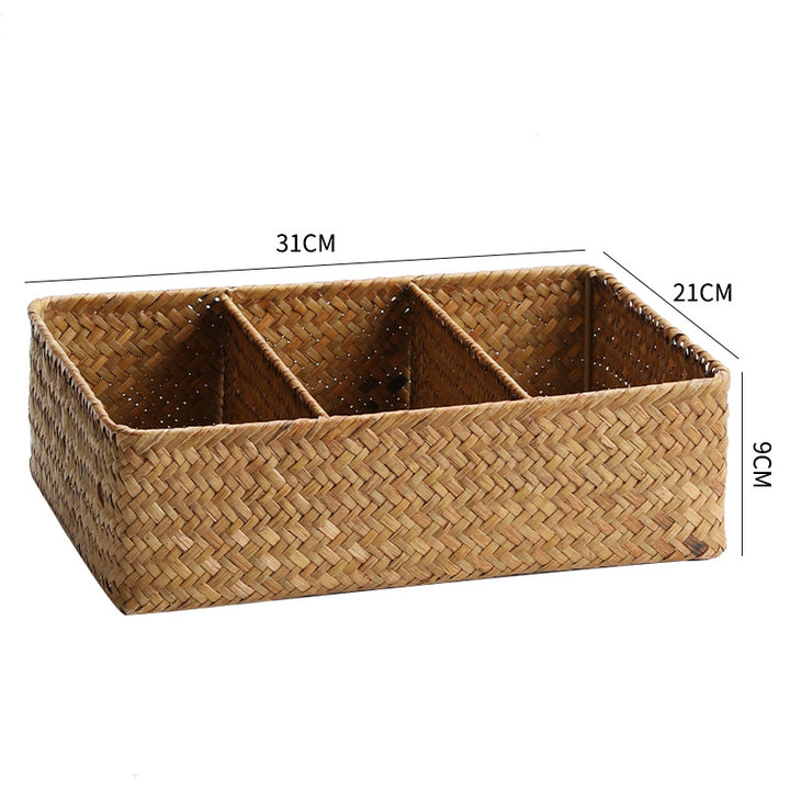 Handwoven Bamboo Storage Organizer Basket