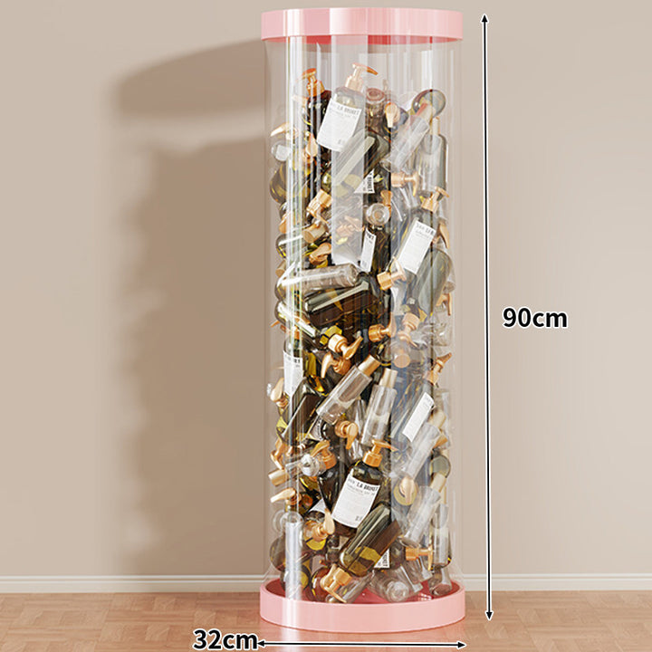 Tall Clear Acrylic Vertical Display Cylinder for Mini Perfume & Sample Bottle Collection