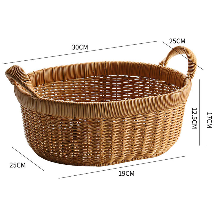 Elegant Handwoven Oval Storage Bowl