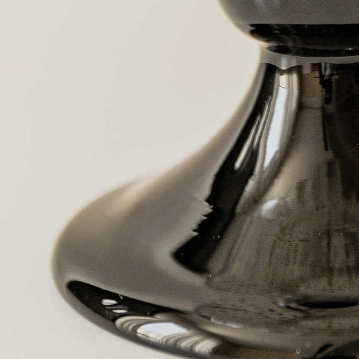 Speckled Hand-Blown Ribbed Pedestal Glass Vase