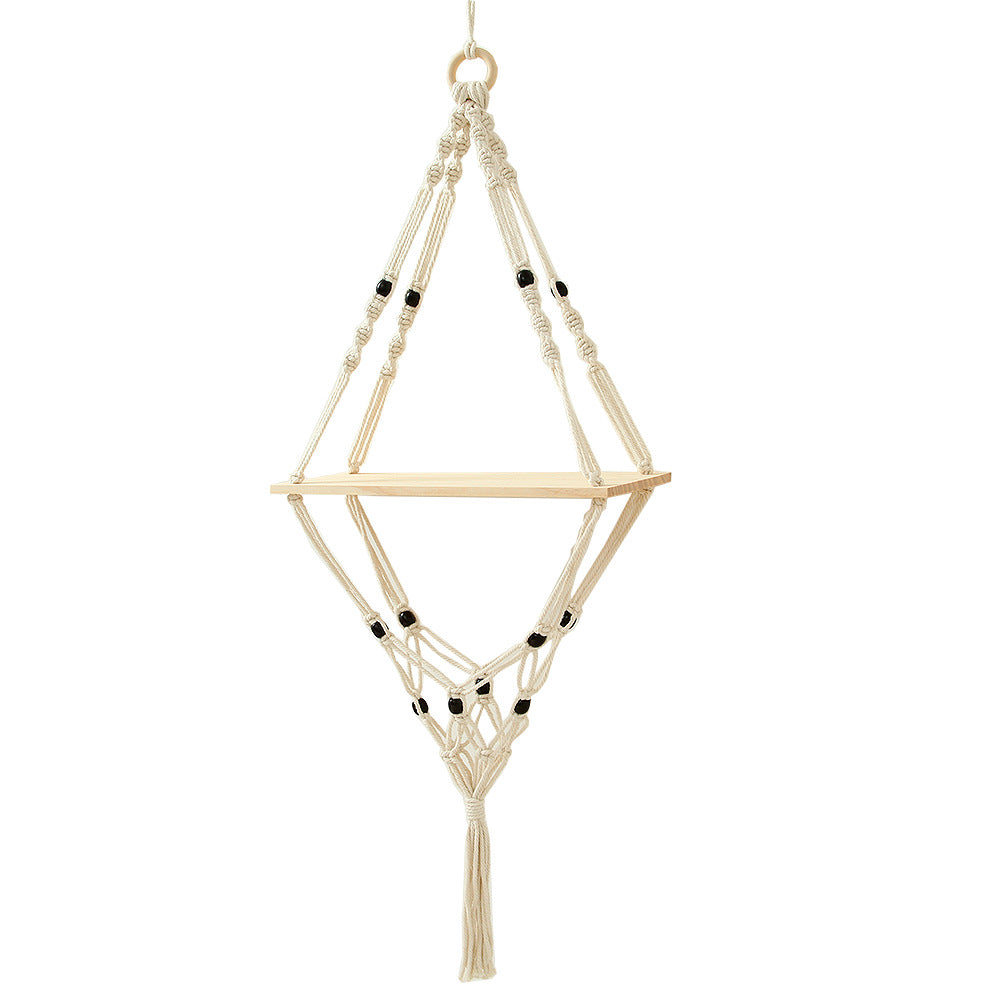 Macramé Hanging Plant Shelf